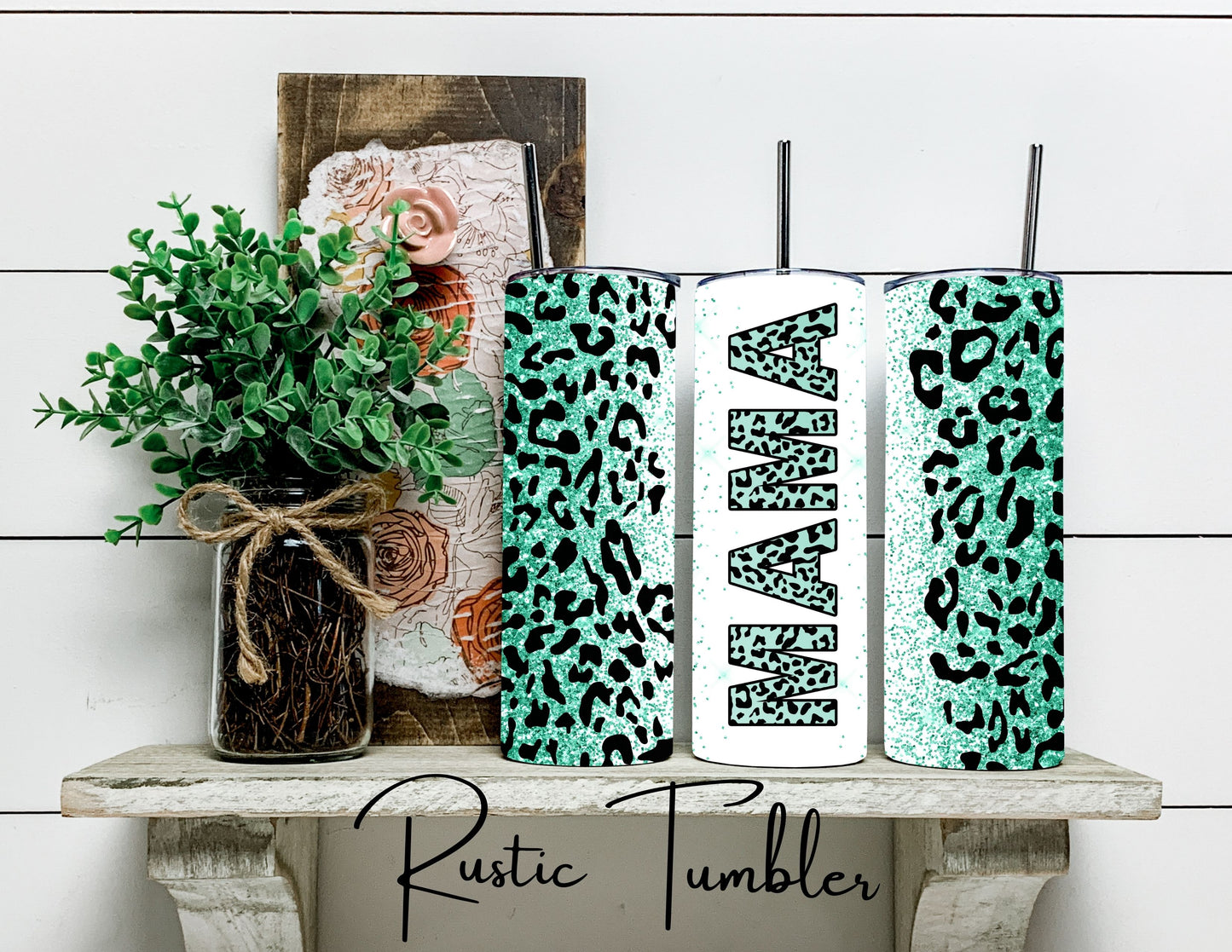 MAMA Green Glitter Leopard