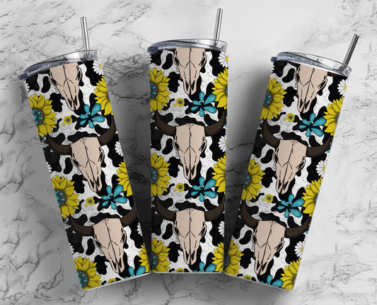 Cow Skull Turquoise Sunflower 2