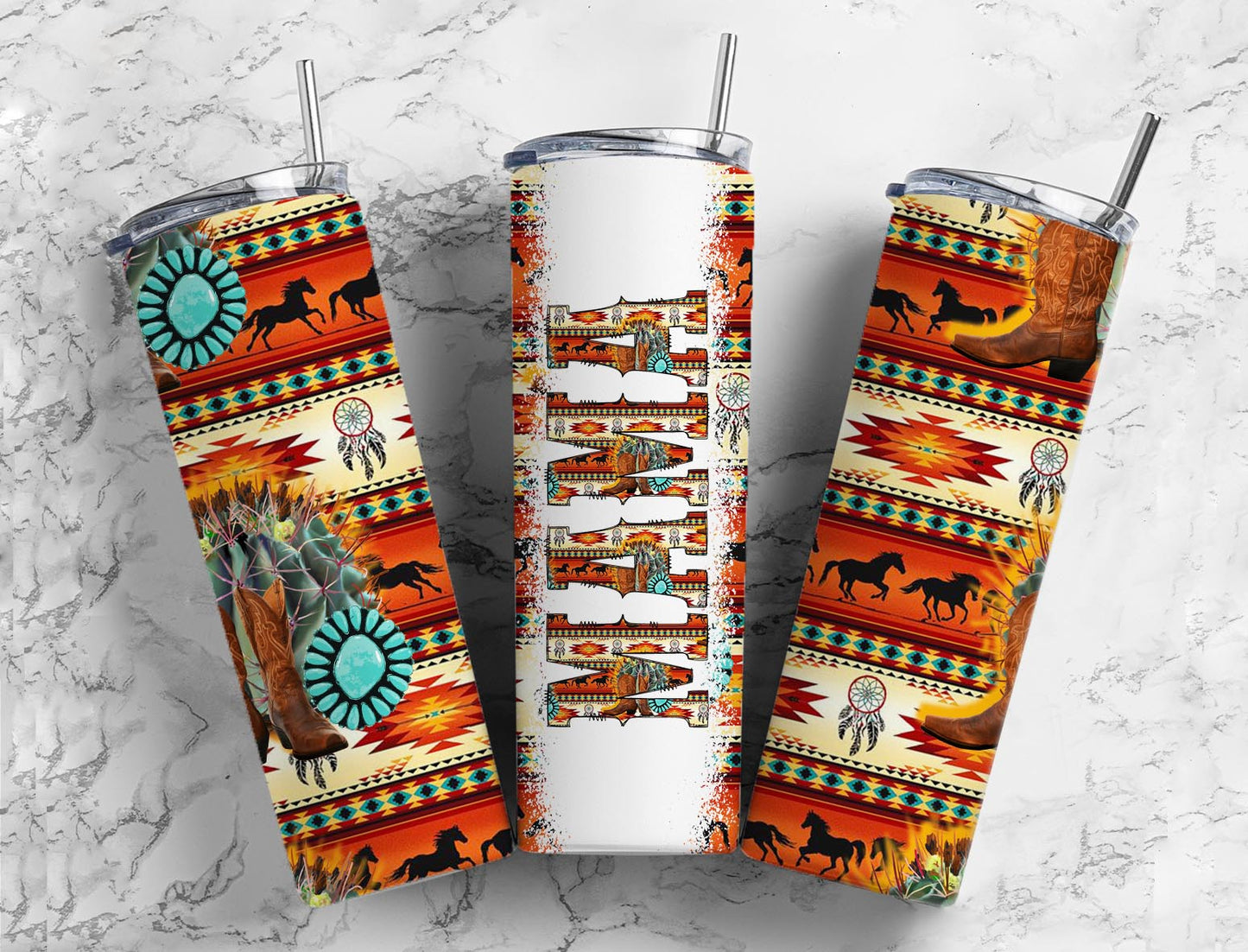 Aztec Mama With Horses