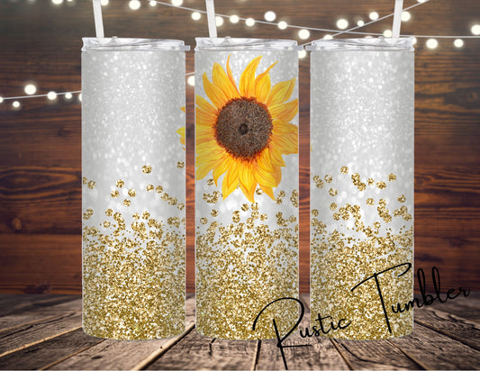Gold Glitter Sunflower